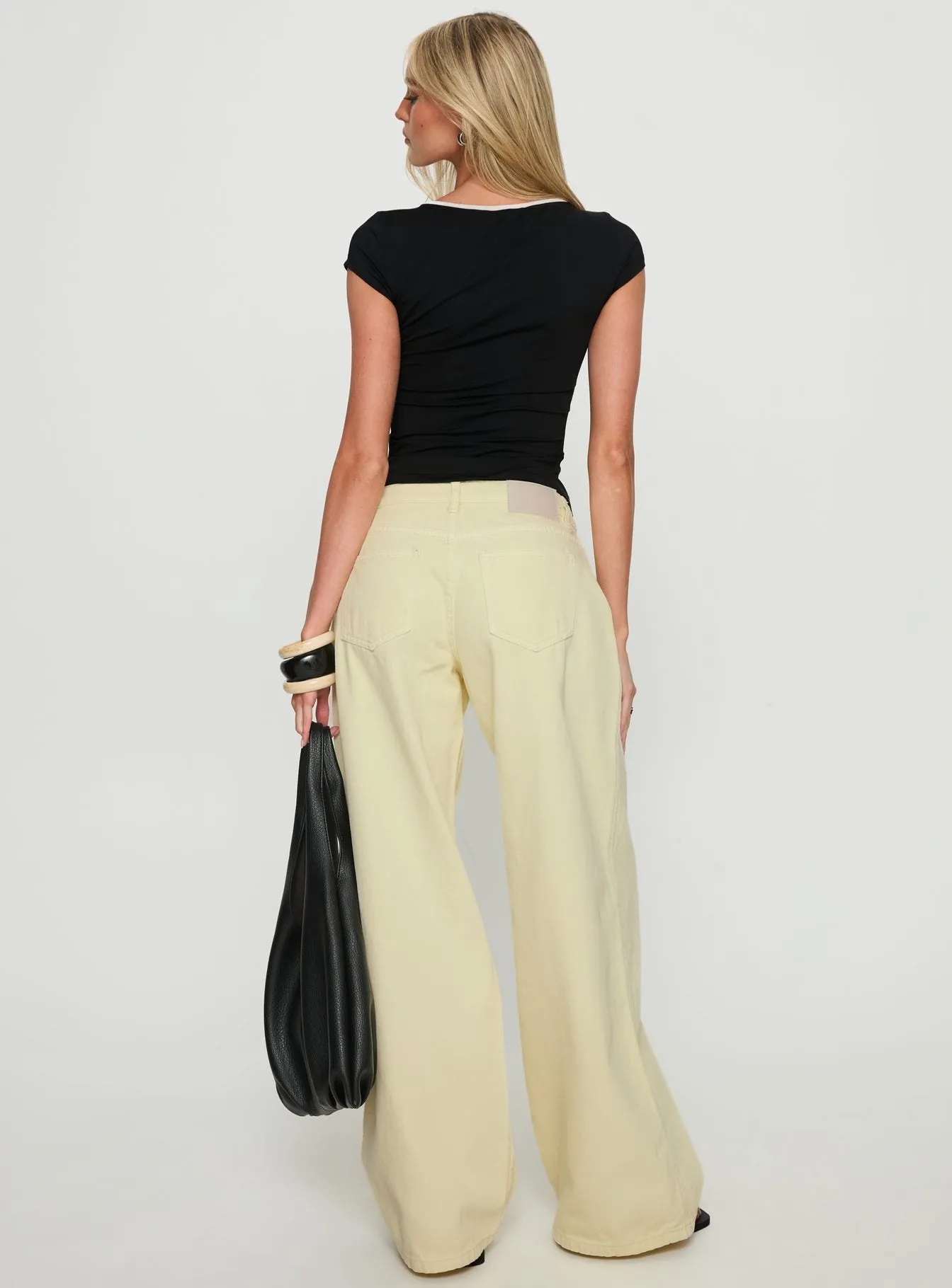 Ramos Low Rise Wide Leg Jeans Butter Lemon sold by Princess Polly product image thumbnail 5