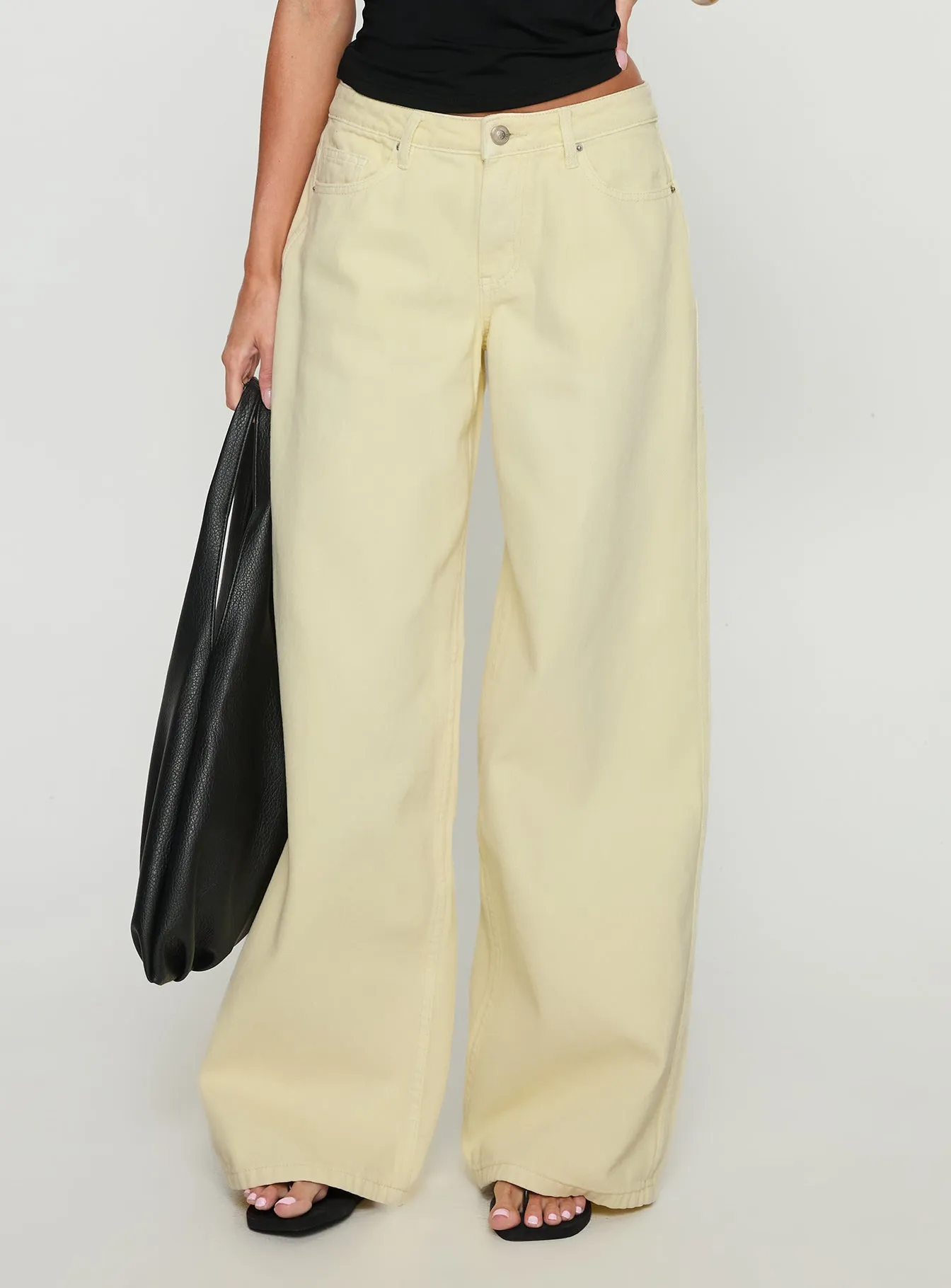 Ramos Low Rise Wide Leg Jeans Butter Lemon sold by Princess Polly product image thumbnail 2