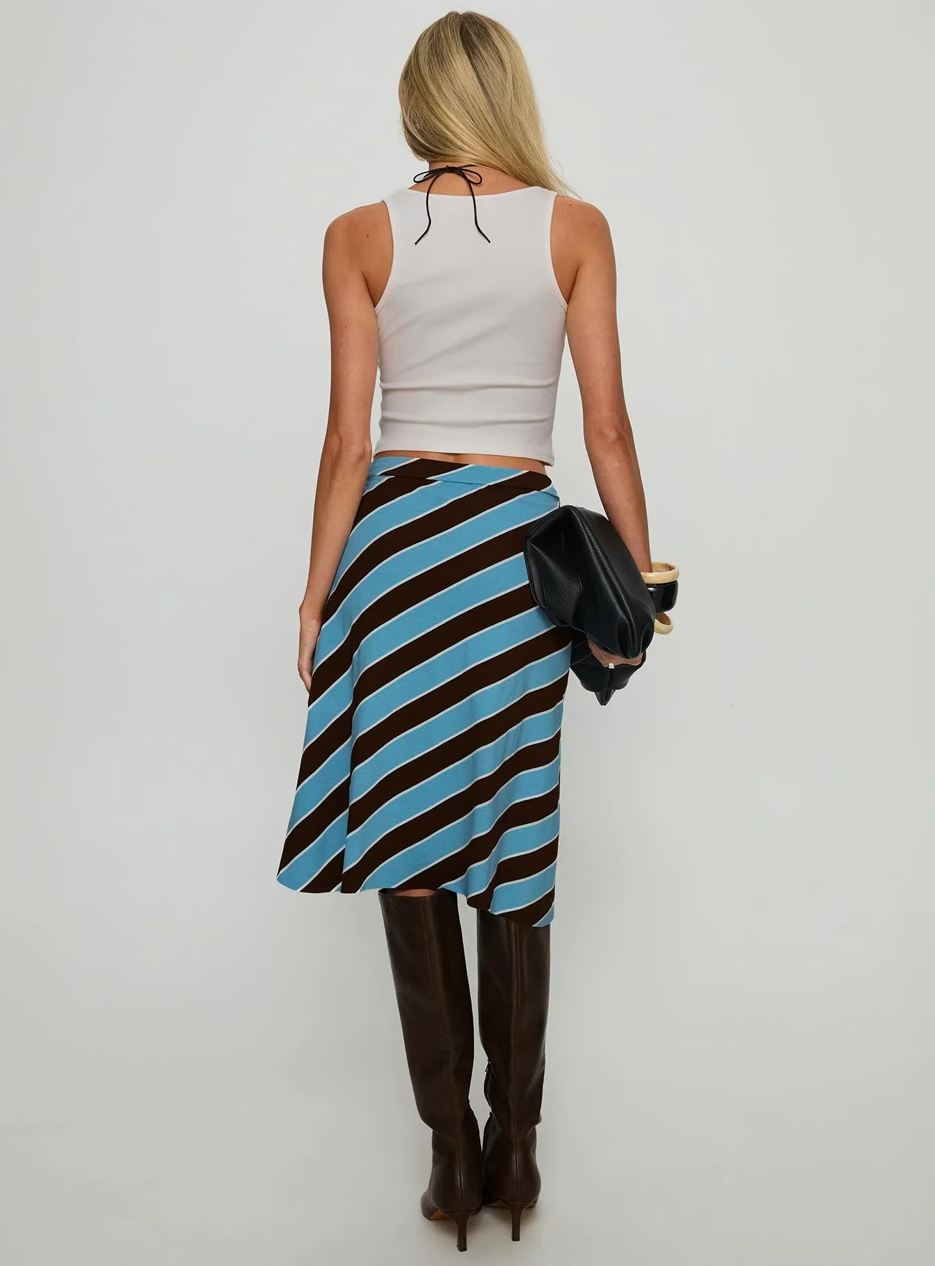 Esmeray Midi Skirt Retro Stripe Blue sold by Princess Polly product image thumbnail 5