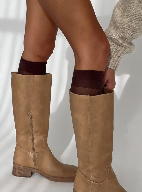 Daena Socks Brown sold by Princess Polly