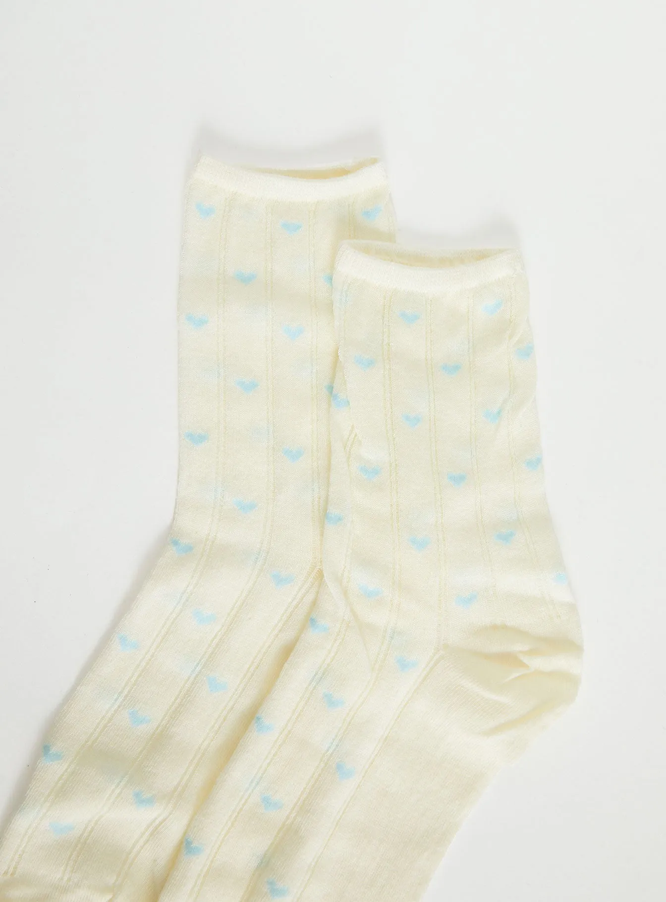 Averee Ribbed Heart Socks Yellow / Blue sold by Princess Polly product image thumbnail 3