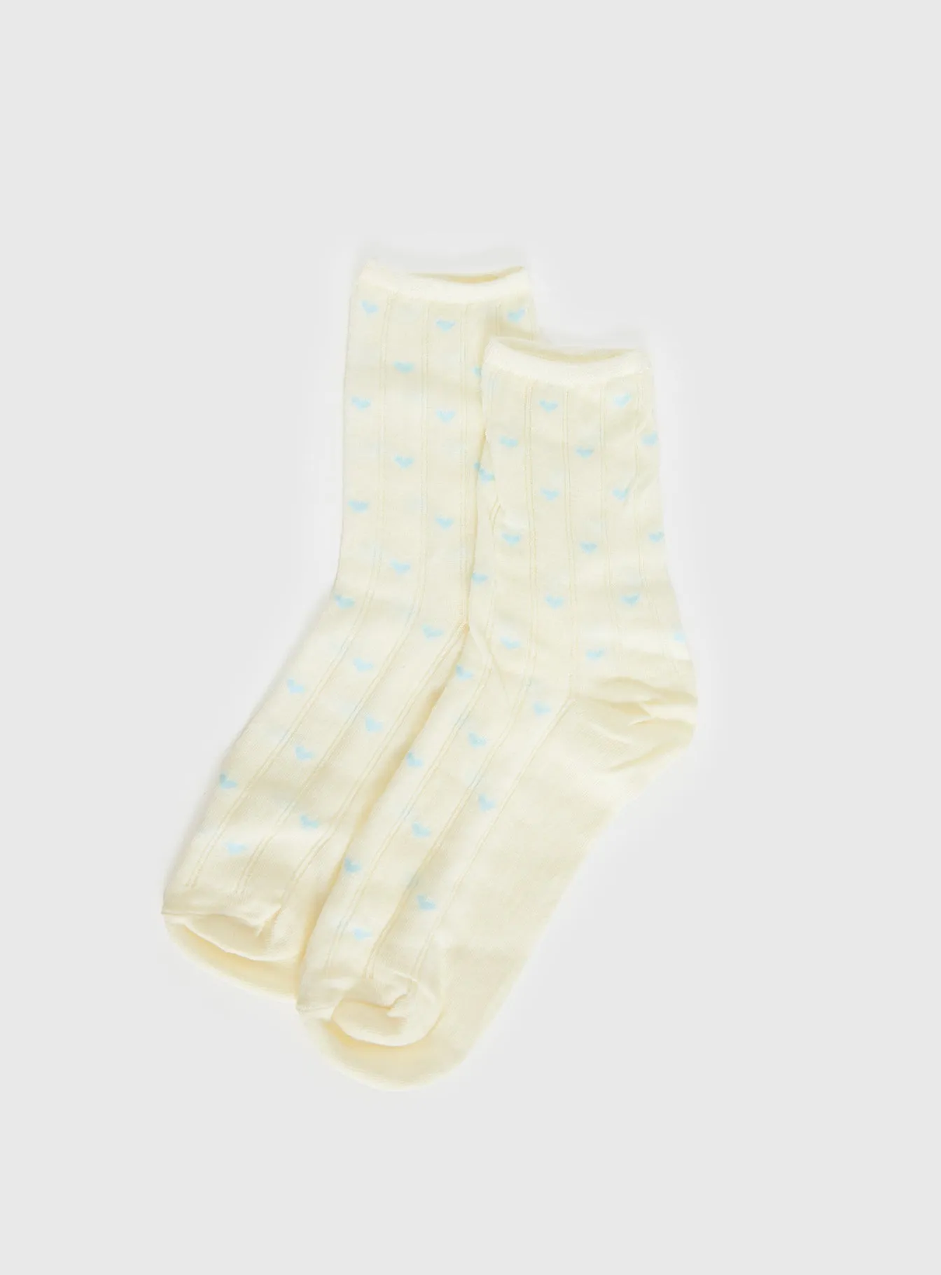 Averee Ribbed Heart Socks Yellow / Blue sold by Princess Polly product image thumbnail 2