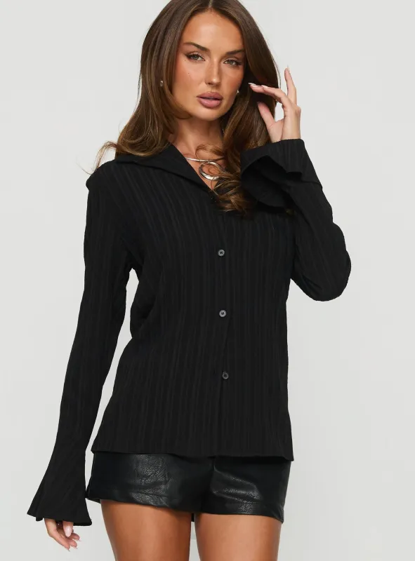 Beatris Long Sleeve Top Black sold by Princess Polly
