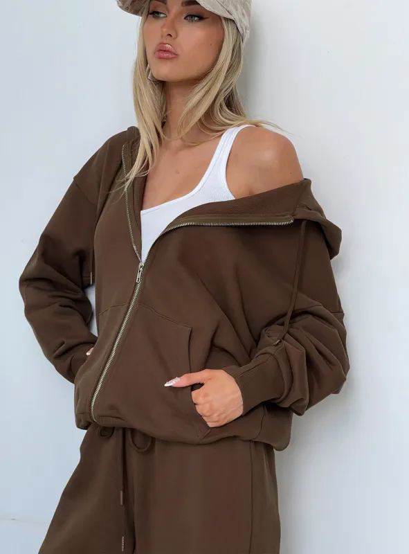 All Day Oversized Hoodie Chocolate sold by Princess Polly