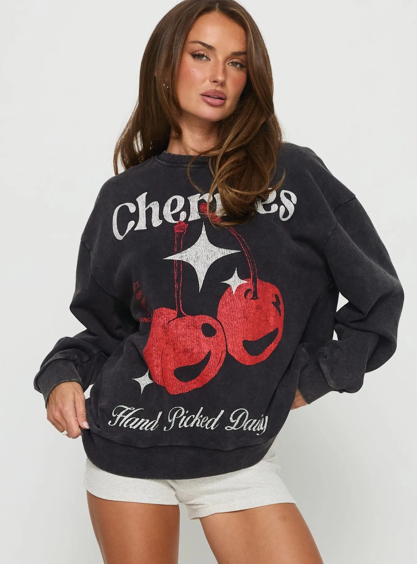 Hand Picked Graphic Jumper Black sold by Princess Polly