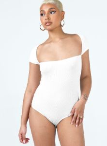 Langley Bodysuit White sold by Princess Polly