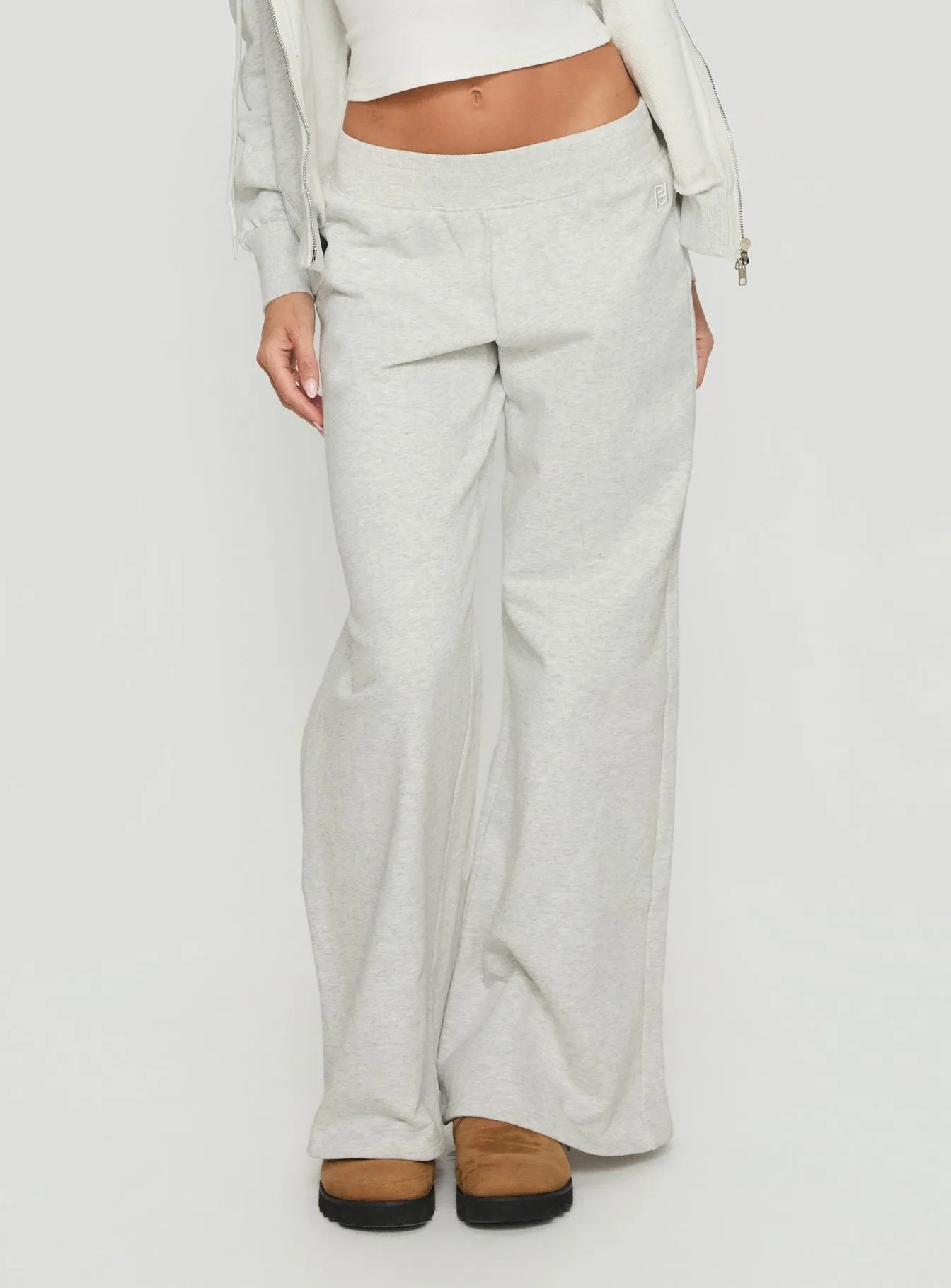 Summits Flared Track Pants Grey Marle sold by Princess Polly product image thumbnail 2