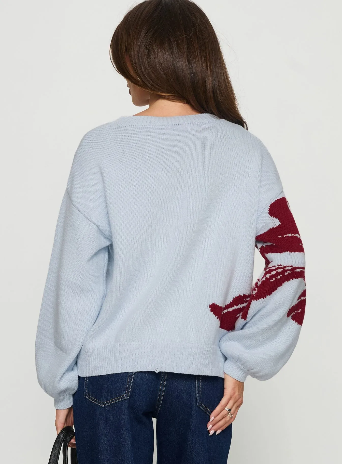 Jalenn Floral Knit Cardigan Blue / Red sold by Princess Polly product image thumbnail 5