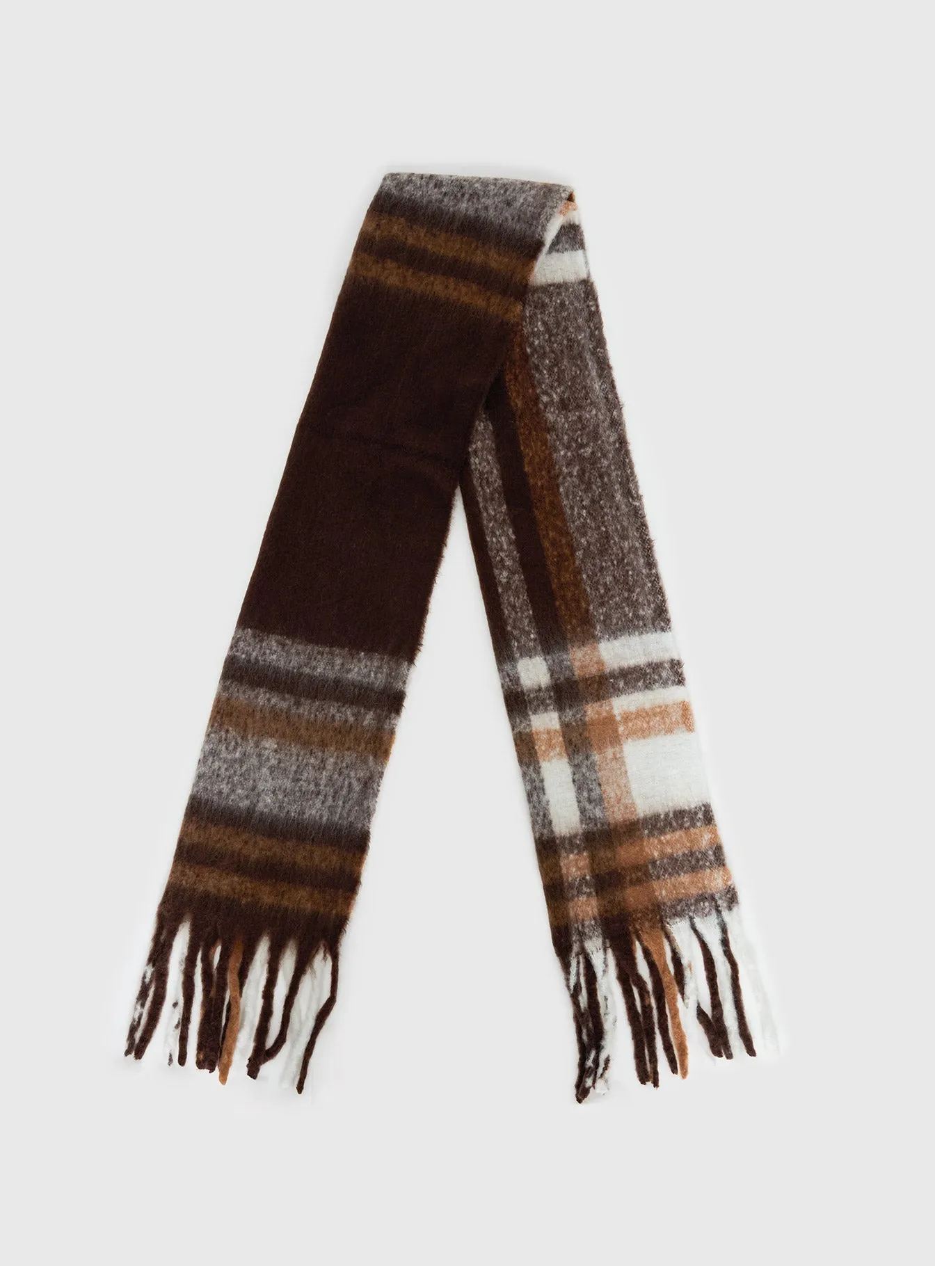 Warm Welcome Scarf Brown Plaid sold by Princess Polly product image thumbnail 2