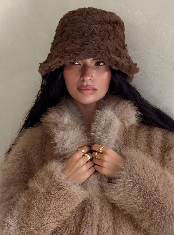 Frosty Fluffy Hat Chocolate sold by Princess Polly