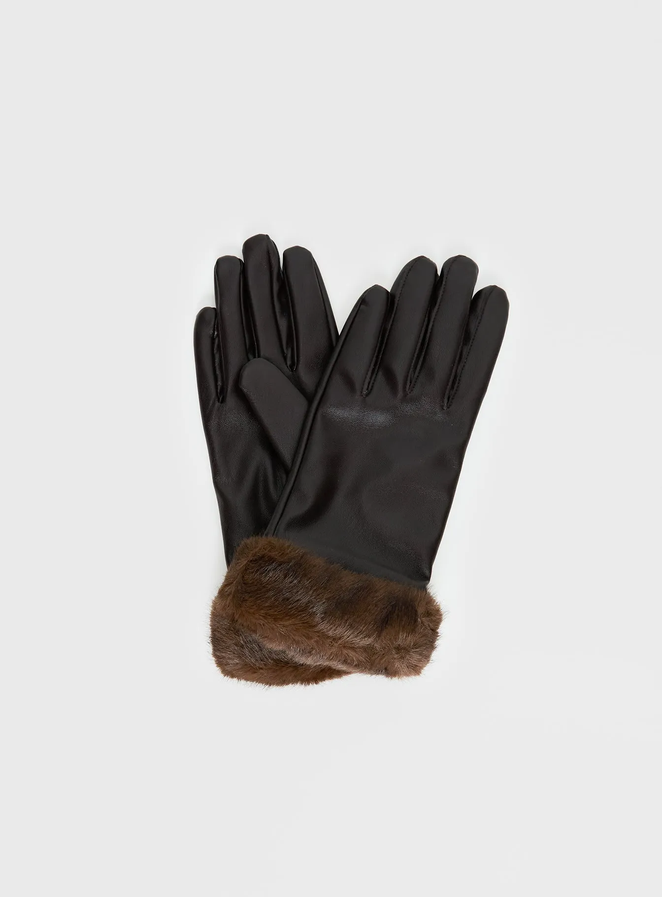Elowynn Faux Leather Gloves Brown sold by Princess Polly product image thumbnail 2