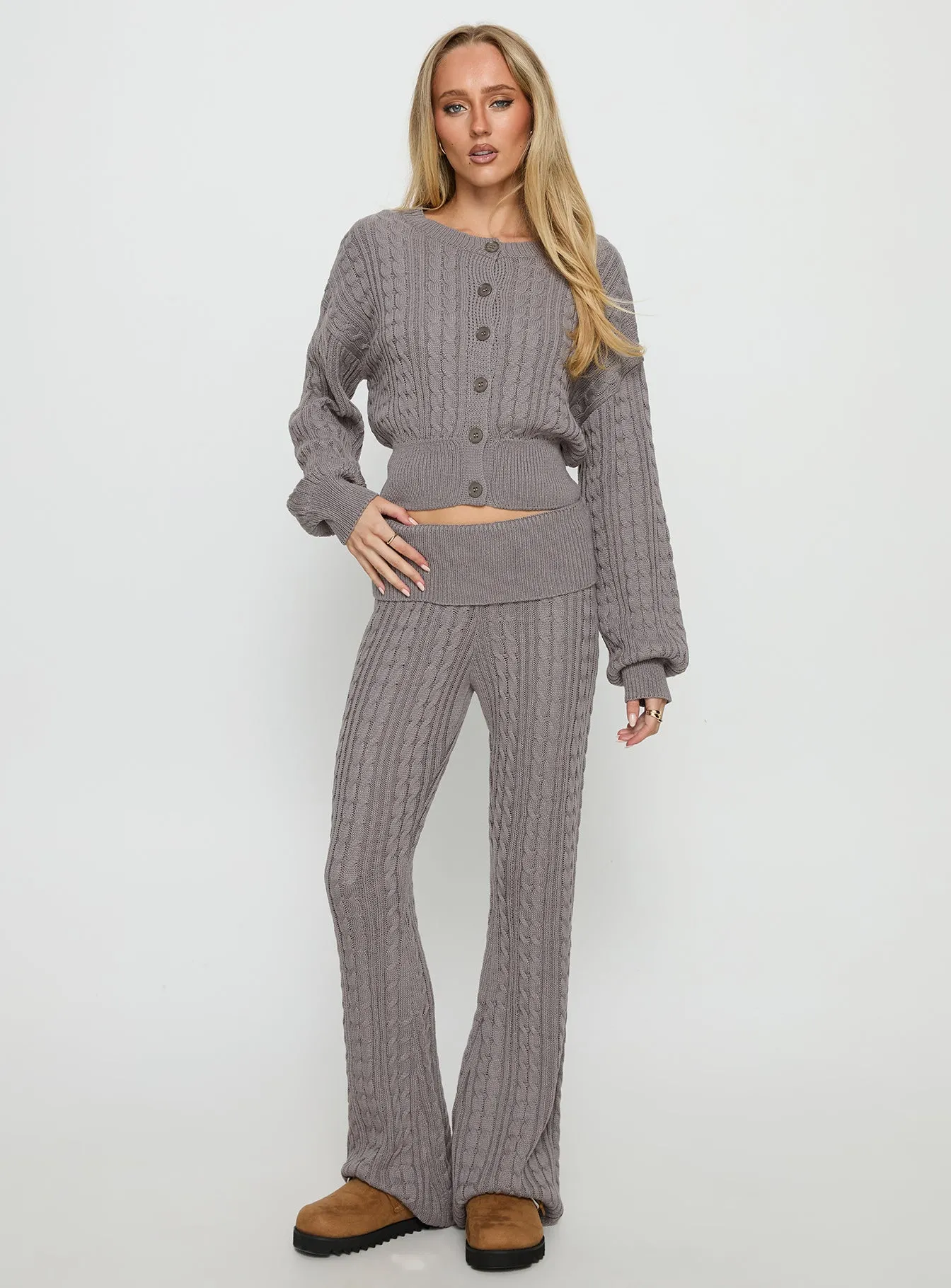 Baleigh Cable Knit Cardigan Grey sold by Princess Polly product image thumbnail 3