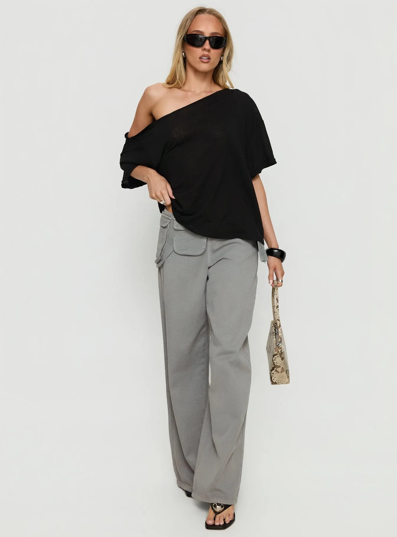 Winny Off Shoulder Tee Black sold by Princess Polly product image thumbnail 3