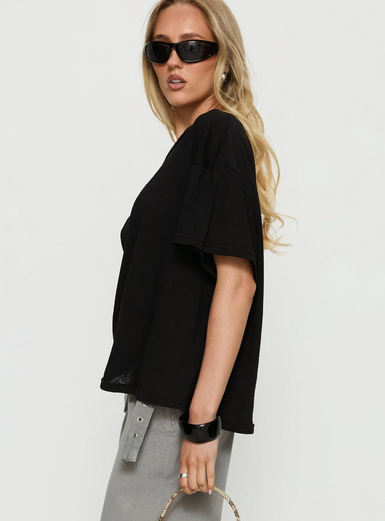 Winny Off Shoulder Tee Black sold by Princess Polly product image thumbnail 4