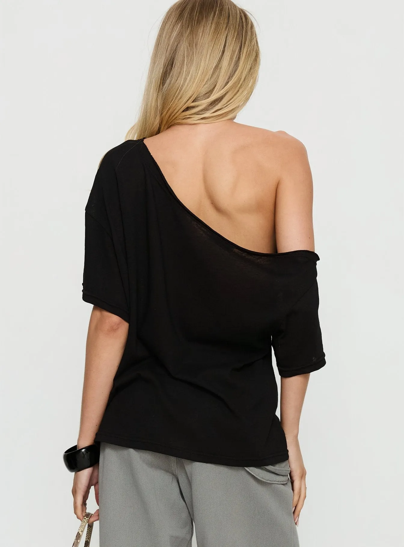Winny Off Shoulder Tee Black sold by Princess Polly product image thumbnail 5