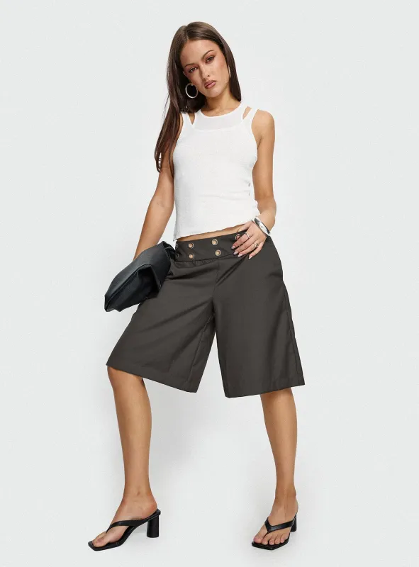 Teza Eyelet Jorts Grey sold by Princess Polly