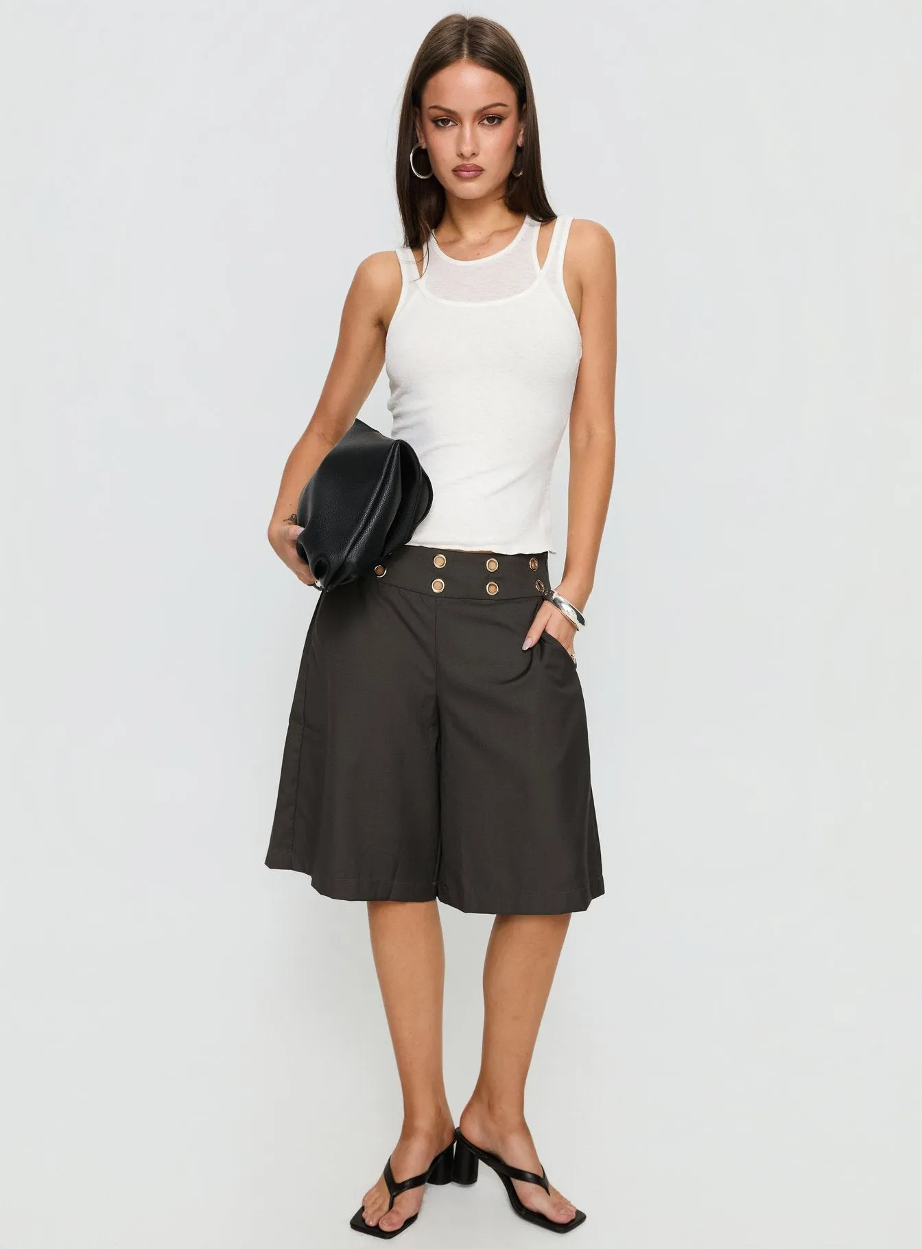 Teza Eyelet Jorts Grey sold by Princess Polly product image thumbnail 2