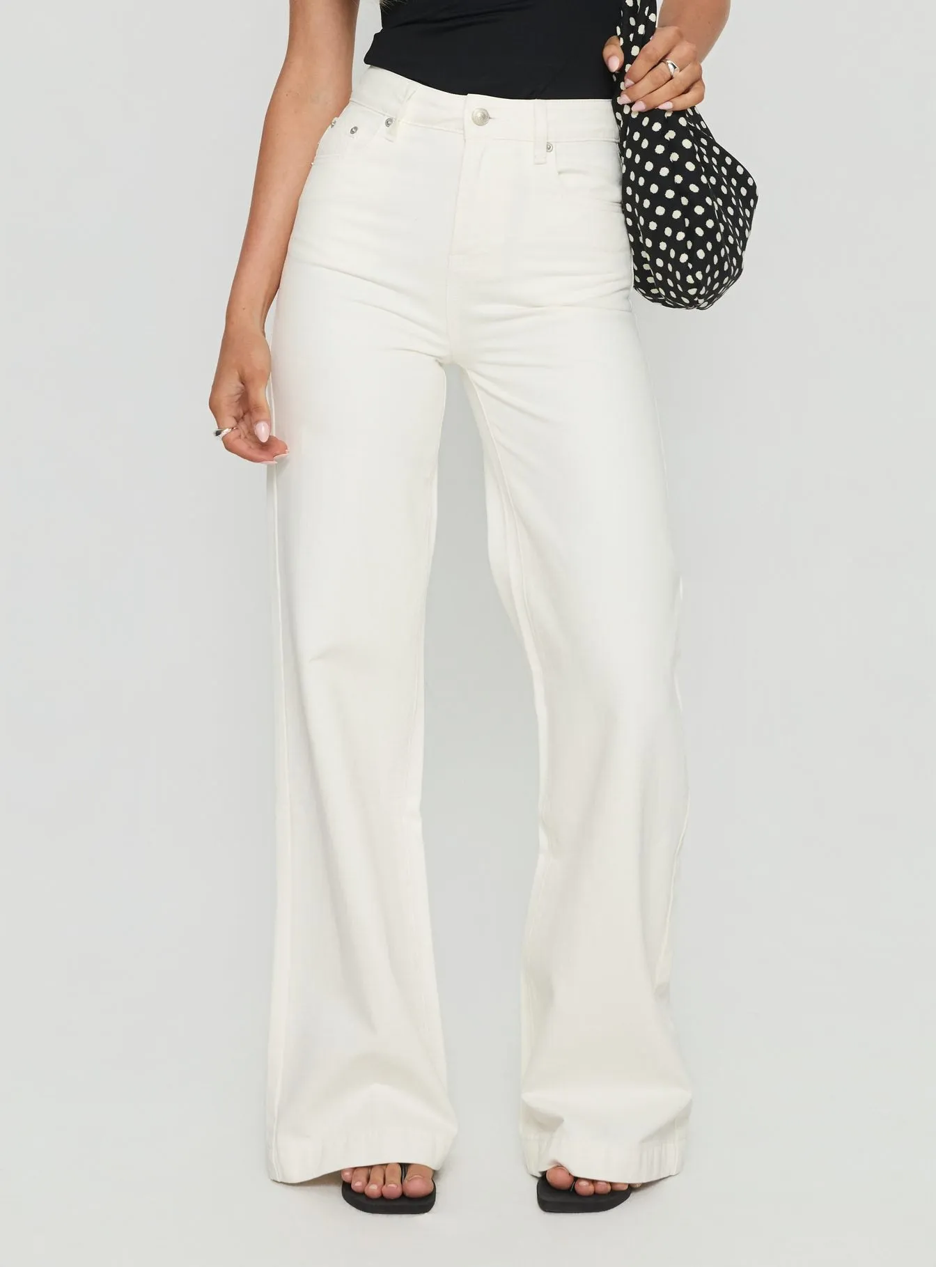 Goldie High Rise Wide Leg Jeans White sold by Princess Polly product image thumbnail 2