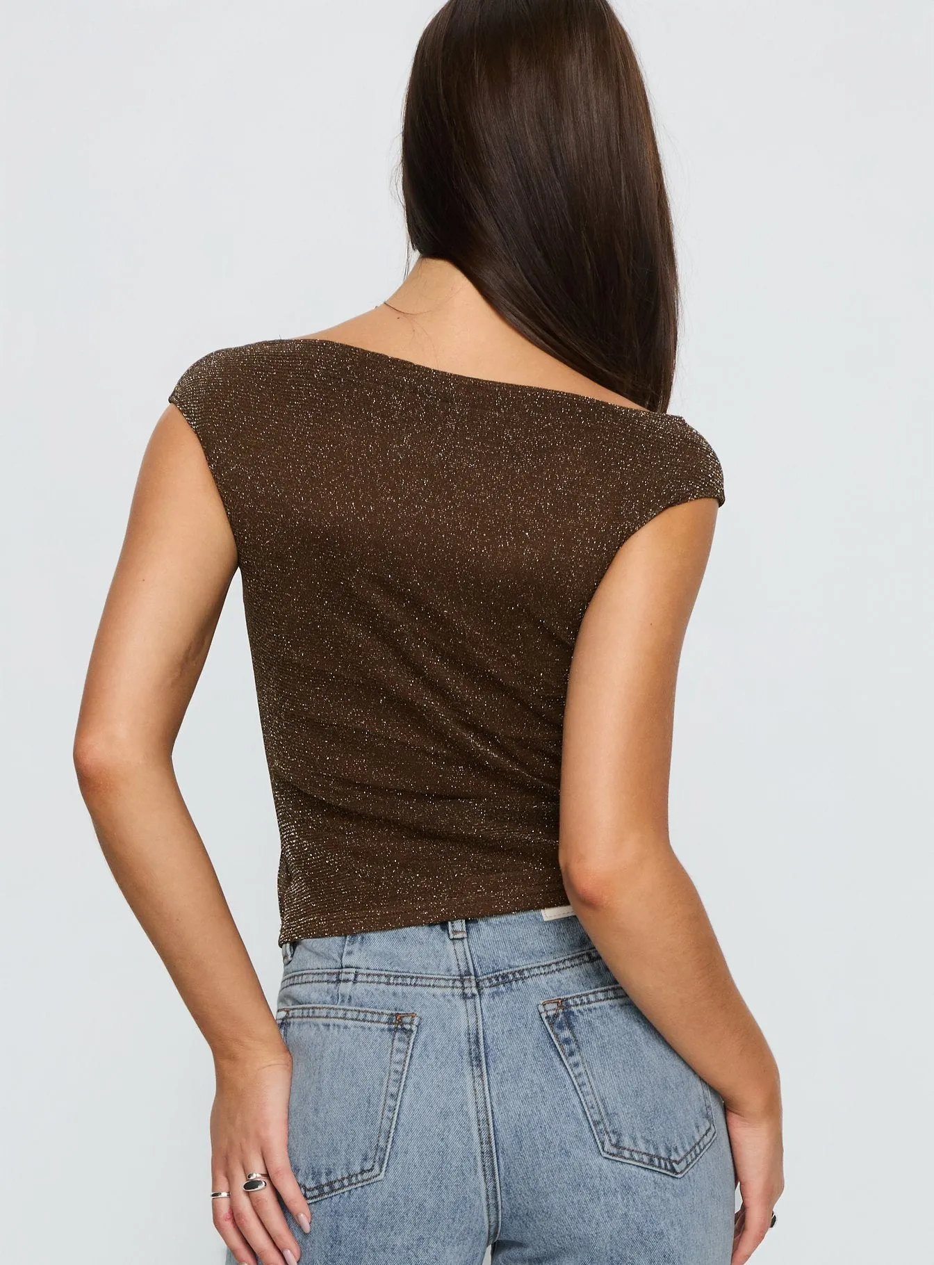 Cheirosa Off Shoulder Top Brown Shimmer sold by Princess Polly product image thumbnail 5