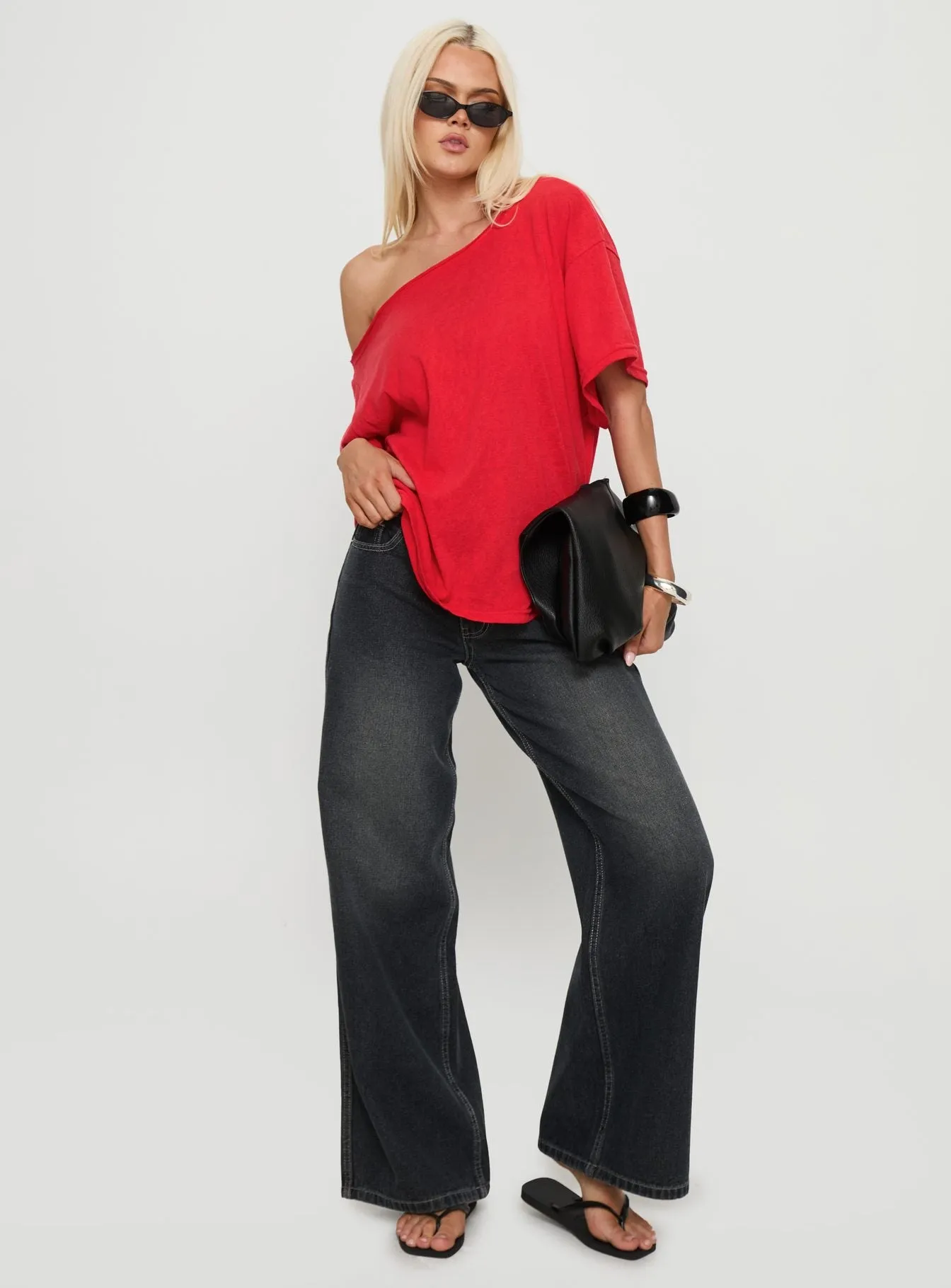 Winny Off Shoulder Tee Red sold by Princess Polly product image thumbnail 3
