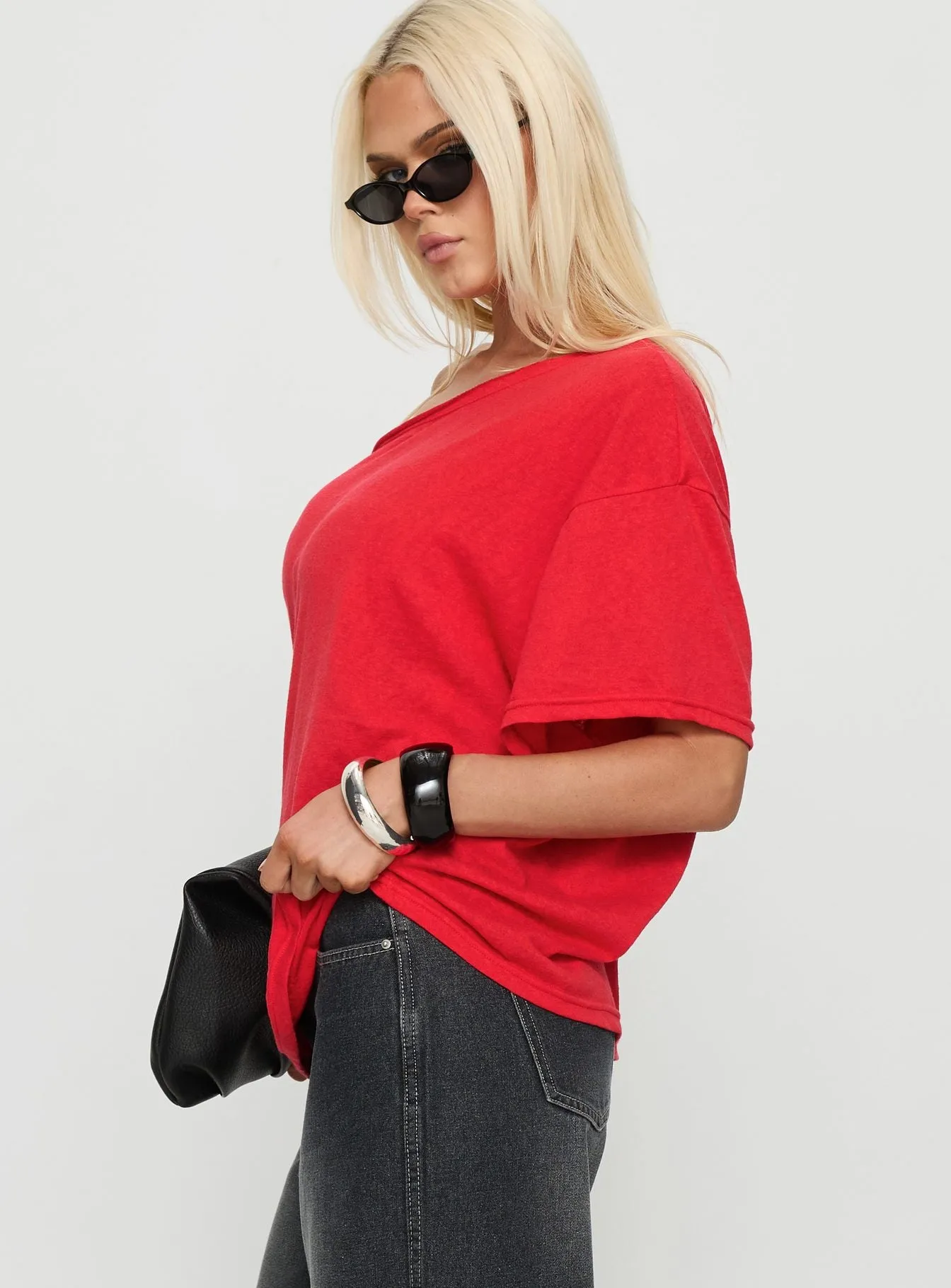 Winny Off Shoulder Tee Red sold by Princess Polly product image thumbnail 4