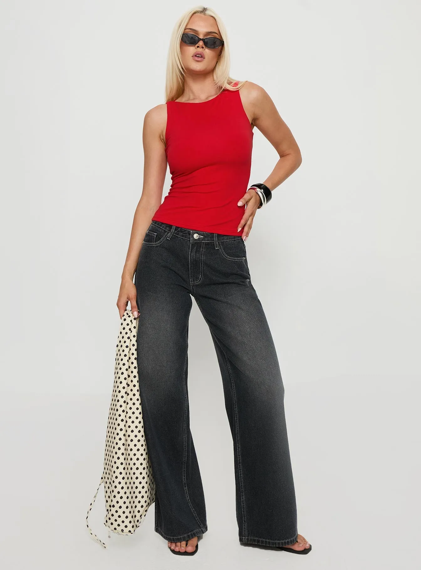 Lose Your Number High Neck Top Red sold by Princess Polly product image thumbnail 2