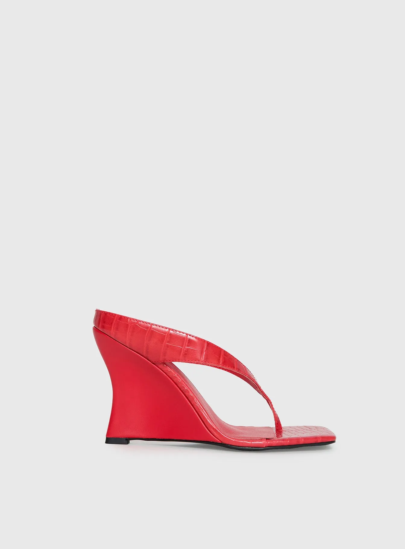 Nylah Wedge Heels Red Croc sold by Princess Polly product image thumbnail 2