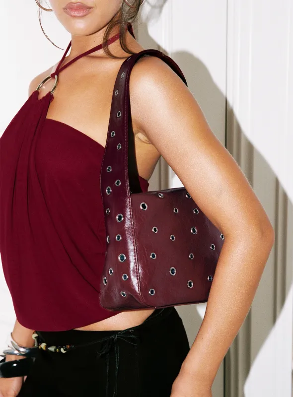 Dream Came True Eyelet Shoulder Bag Cherry sold by Princess Polly