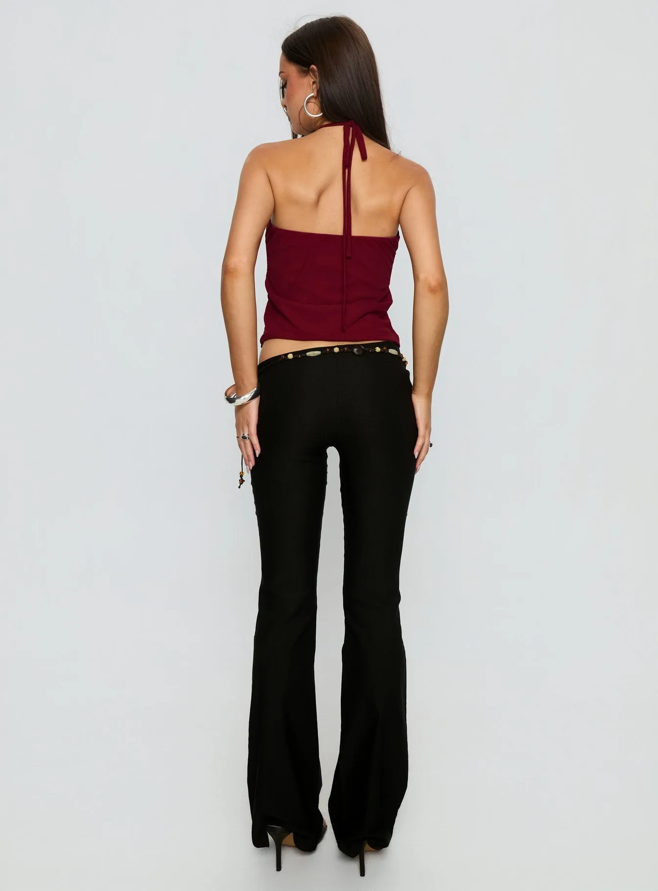 Krislynn Button Belt Pants Black sold by Princess Polly product image thumbnail 5
