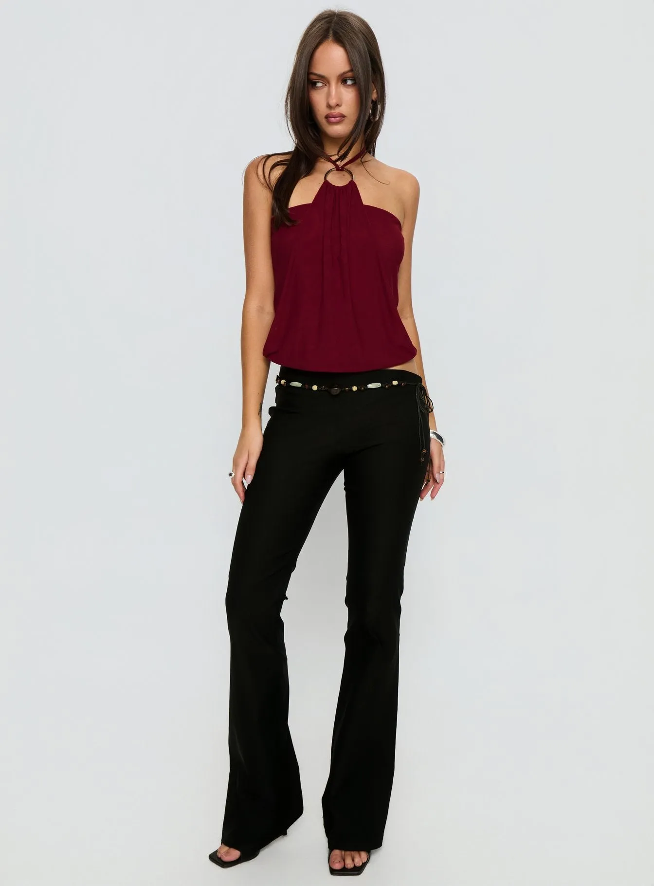 Krislynn Button Belt Pants Black sold by Princess Polly product image thumbnail 2