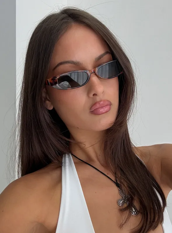 Bowery Slim Sunglasses Tort / Green sold by Princess Polly