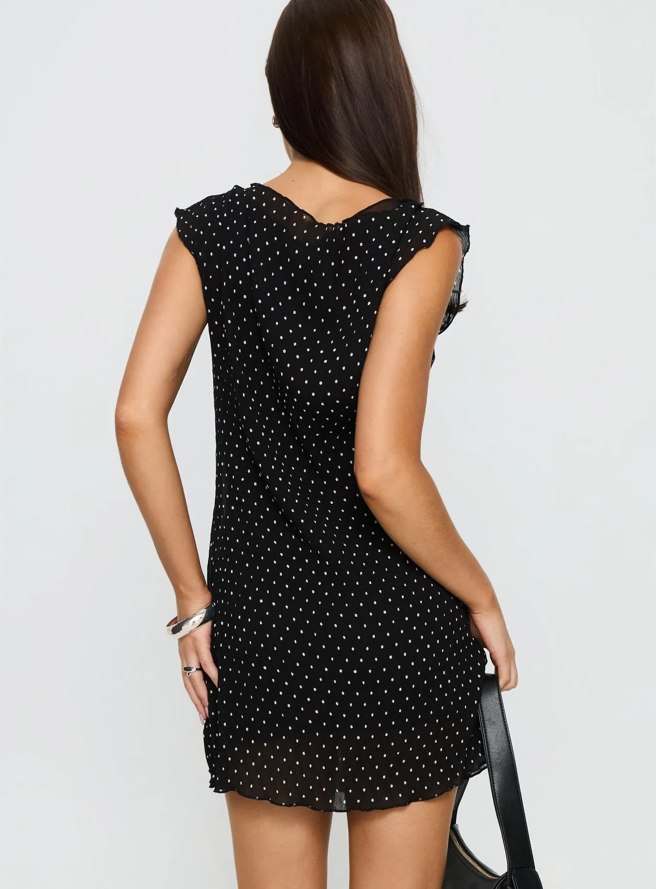 Mariner Mini Dress Noir Polka sold by Princess Polly product image thumbnail 5