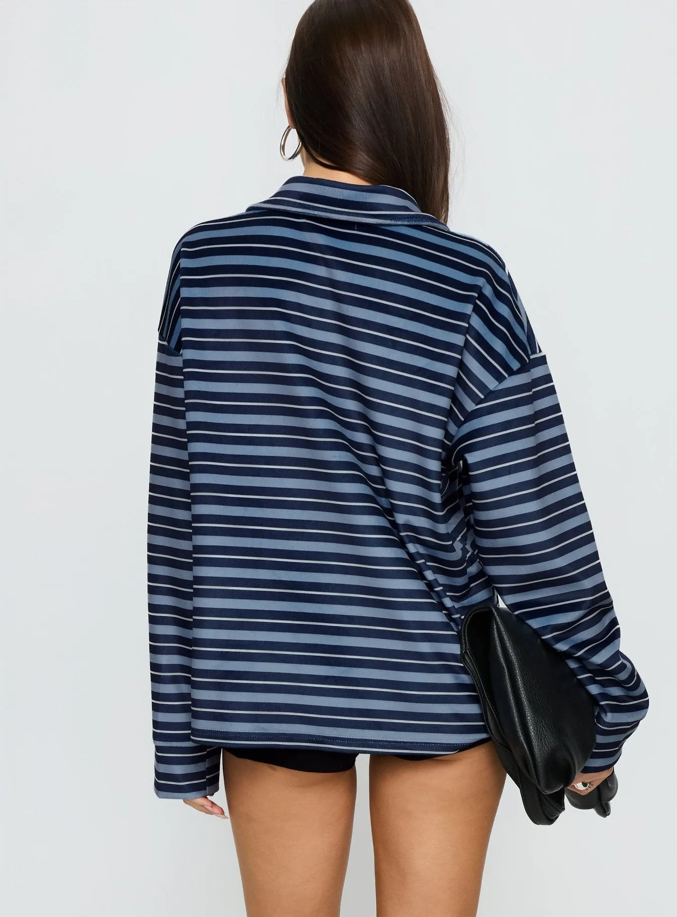 Mystris Collared Jumper Blue Stripe sold by Princess Polly product image thumbnail 5