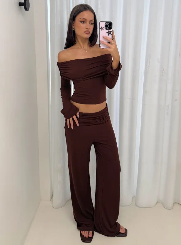 Fawne Long Sleeve Top Brown sold by Princess Polly