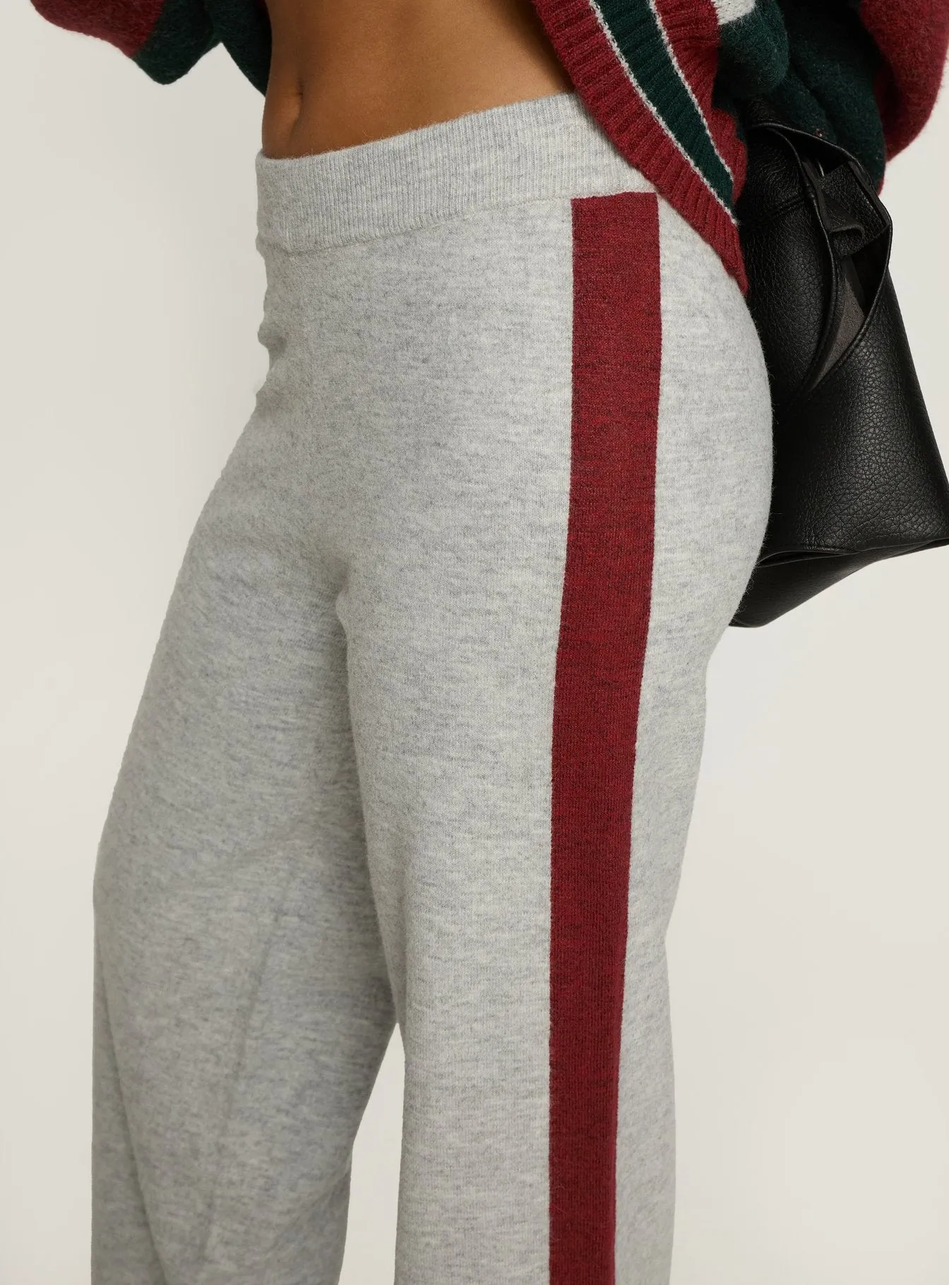 Brandyce Straight Leg Knit Pants Grey / Red sold by Princess Polly product image thumbnail 5