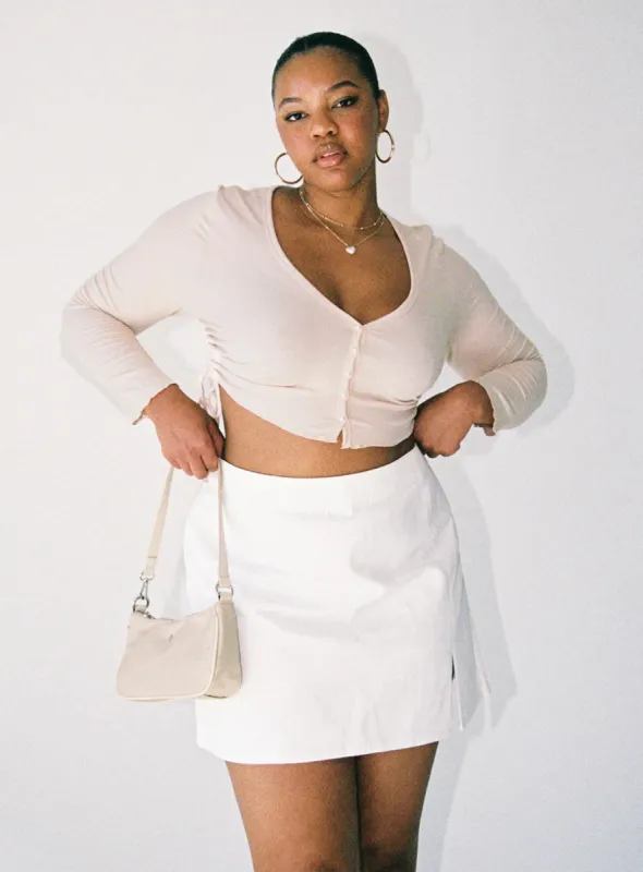 Madison Mini Skirt White Curve sold by Princess Polly