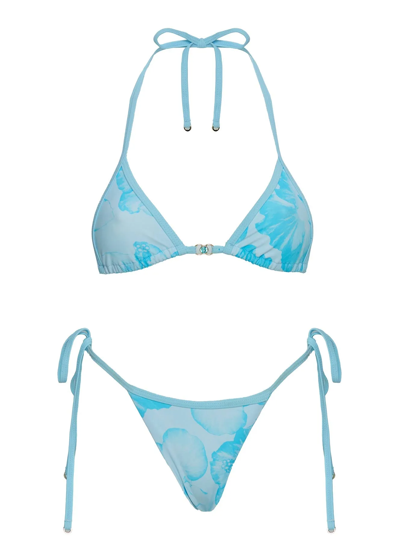 Jania Triangle Bikini Top Blue Floral sold by Princess Polly product image thumbnail 5