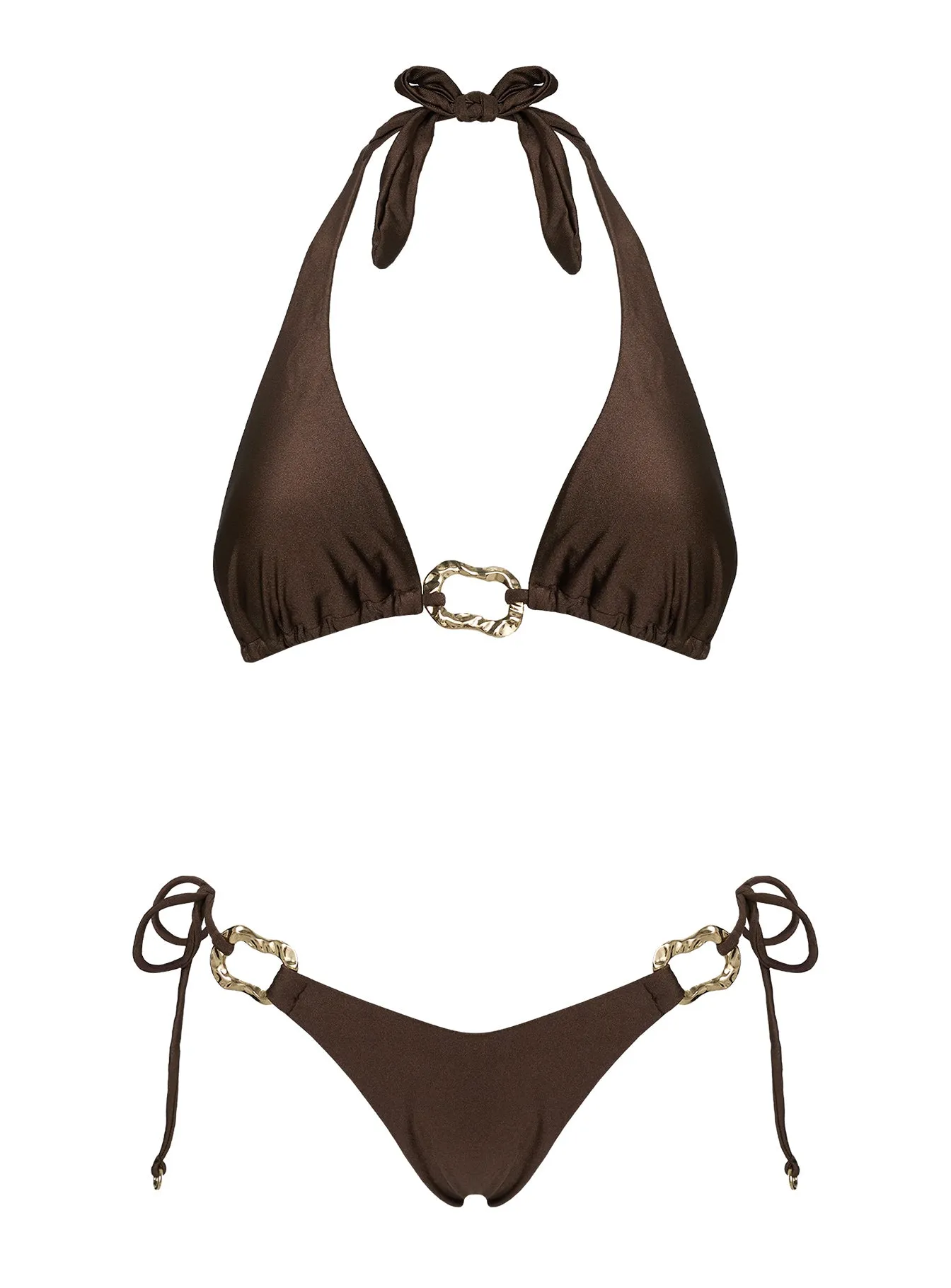 Fianna Hardware Tie Side Bikini Bottoms Brown sold by Princess Polly product image thumbnail 5