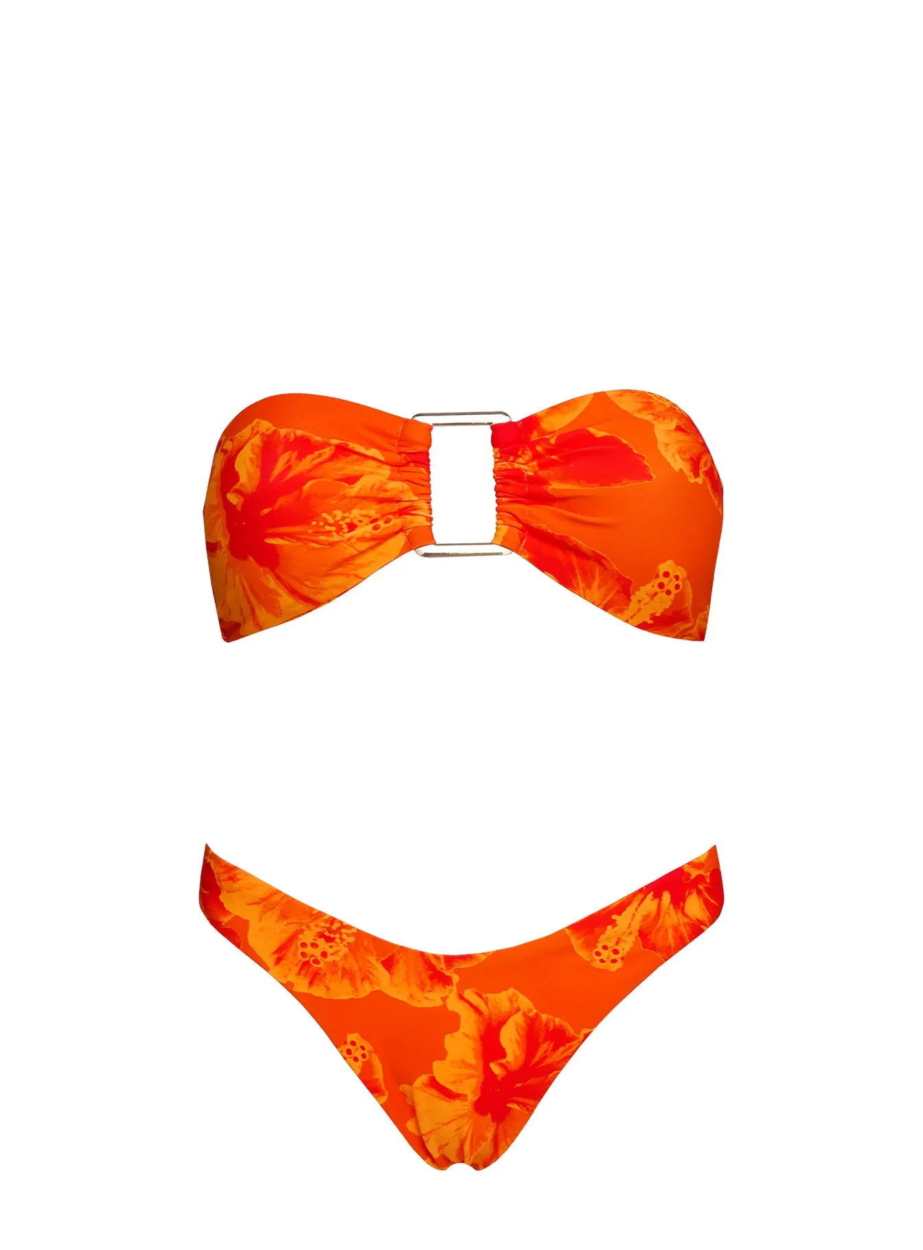 Calbira Bandeau Bikini Top Orange Hibiscus sold by Princess Polly product image thumbnail 5