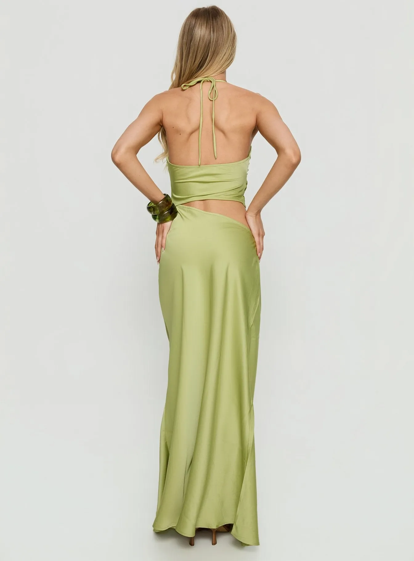 Morissa Halter Cut Out Maxi Dress Green sold by Princess Polly product image thumbnail 5