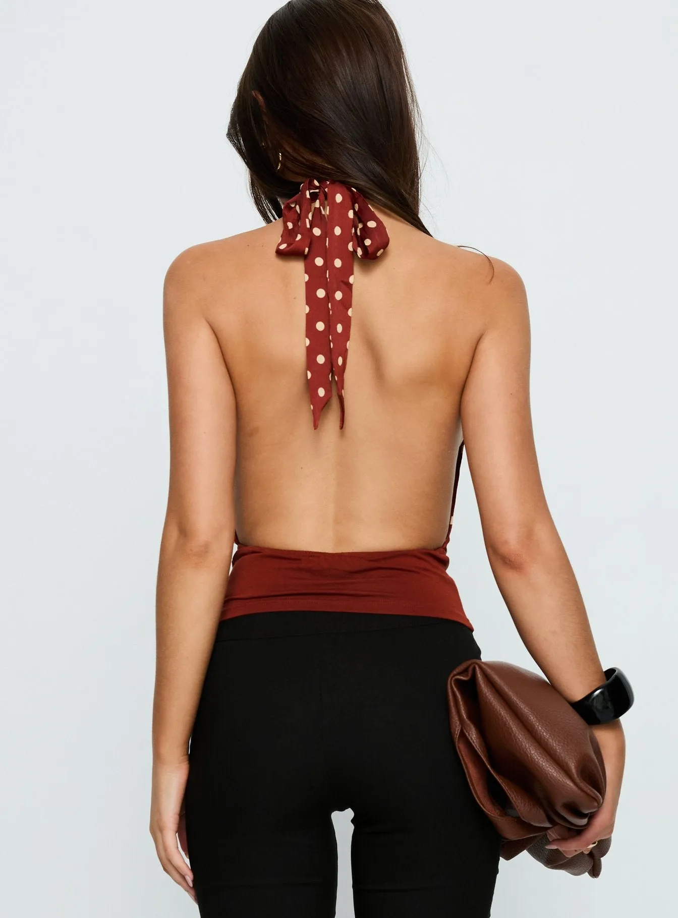 Rania Top Polka Burnt Red sold by Princess Polly product image thumbnail 5