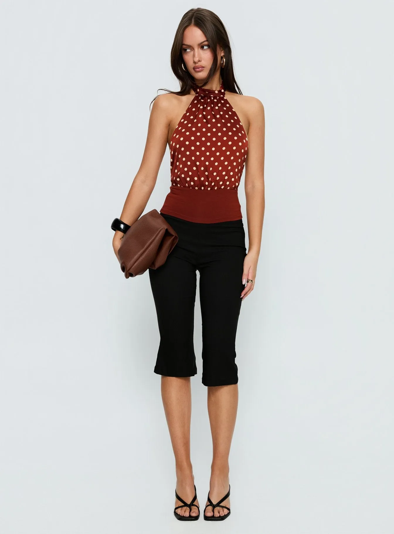 Rania Top Polka Burnt Red sold by Princess Polly product image thumbnail 3