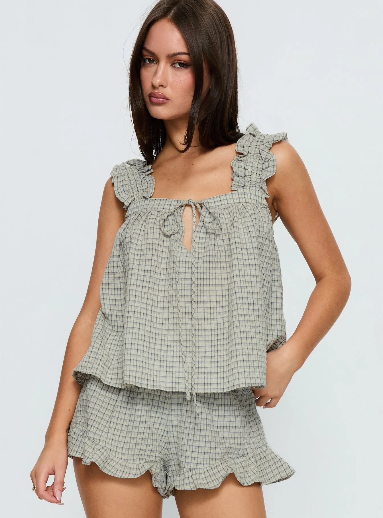 Santabelle Frill Top Check sold by Princess Polly product image thumbnail 2