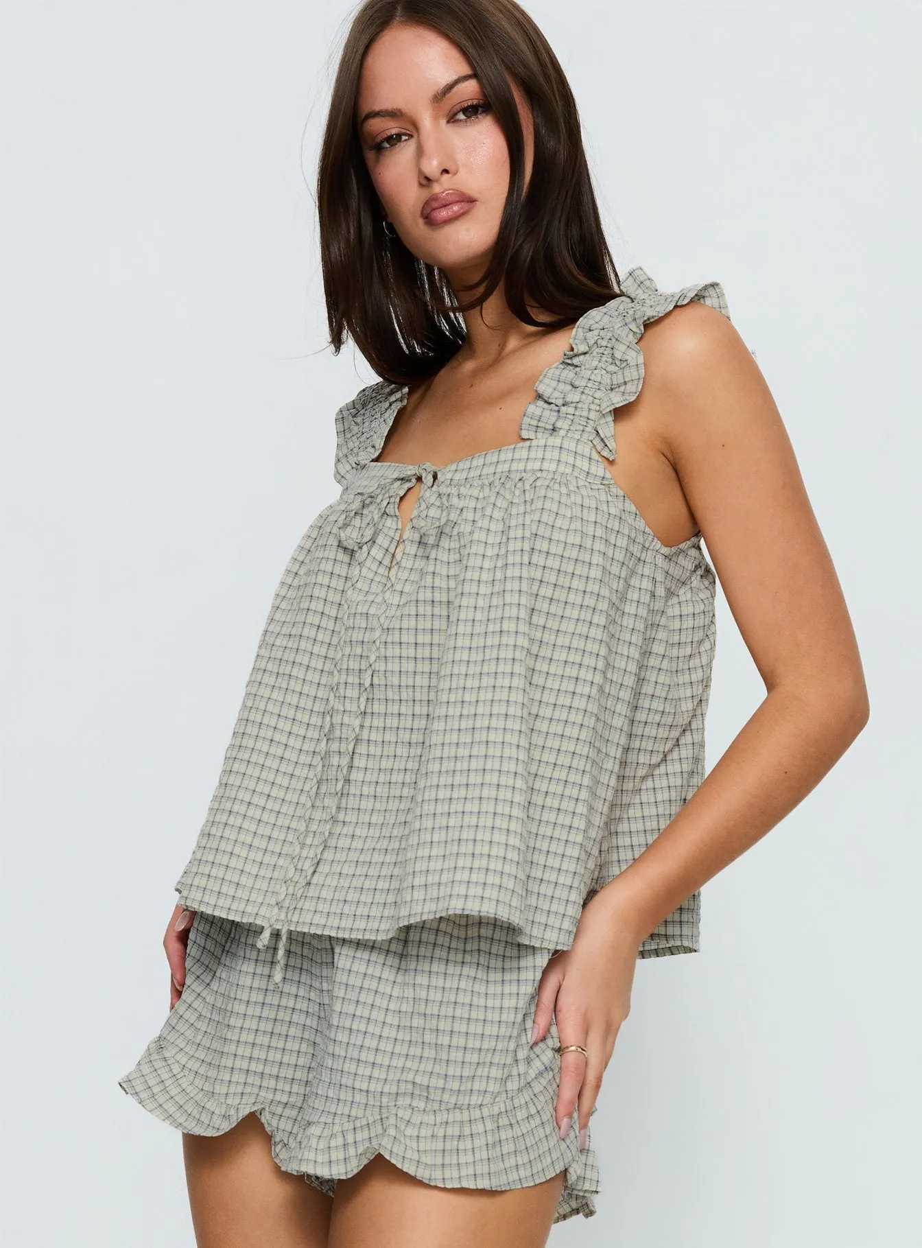 Santabelle Frill Top Check sold by Princess Polly product image thumbnail 4
