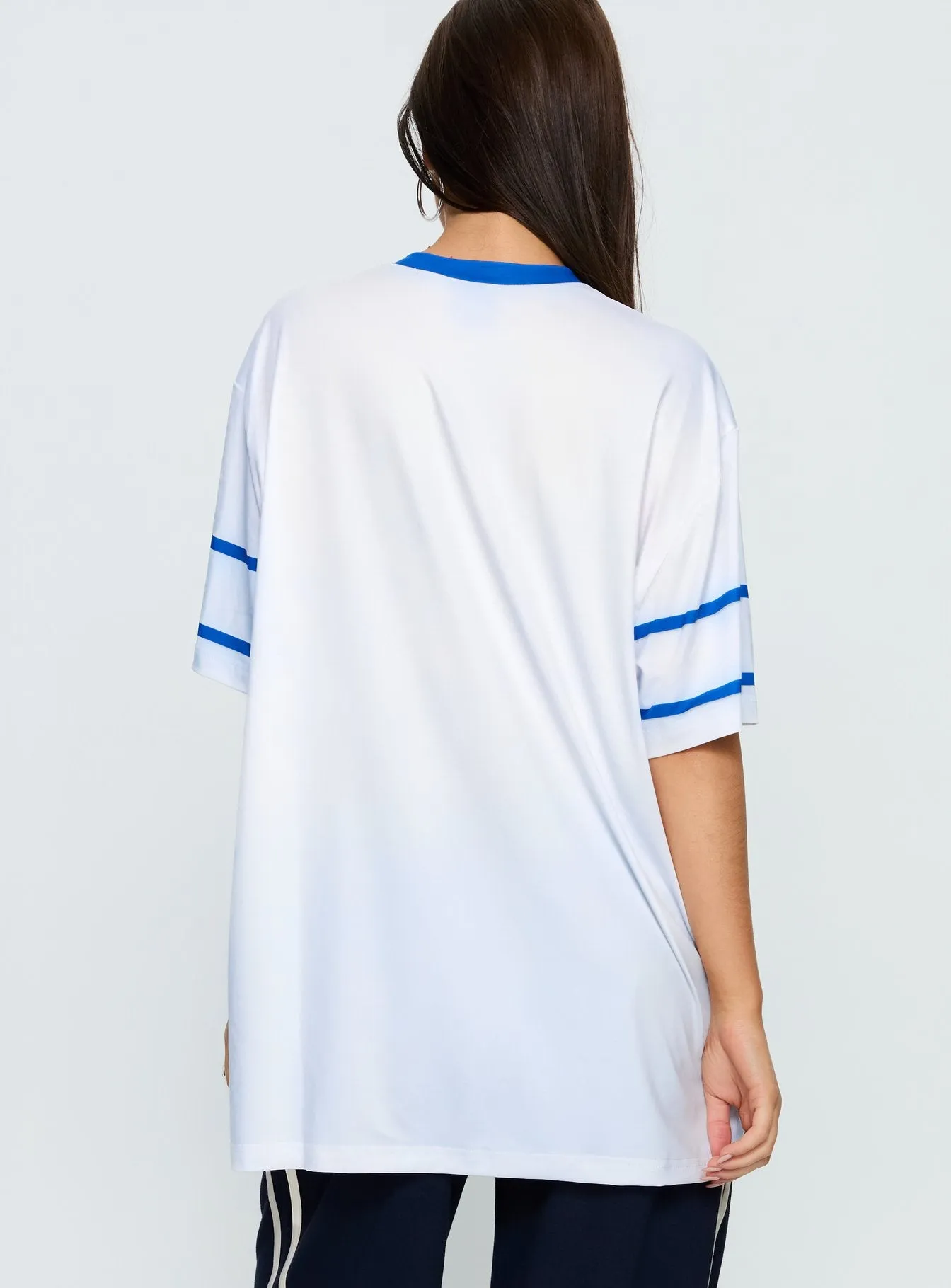 97 Sportstar Oversized Jersey Graphic Top White / Blue sold by Princess Polly product image thumbnail 5