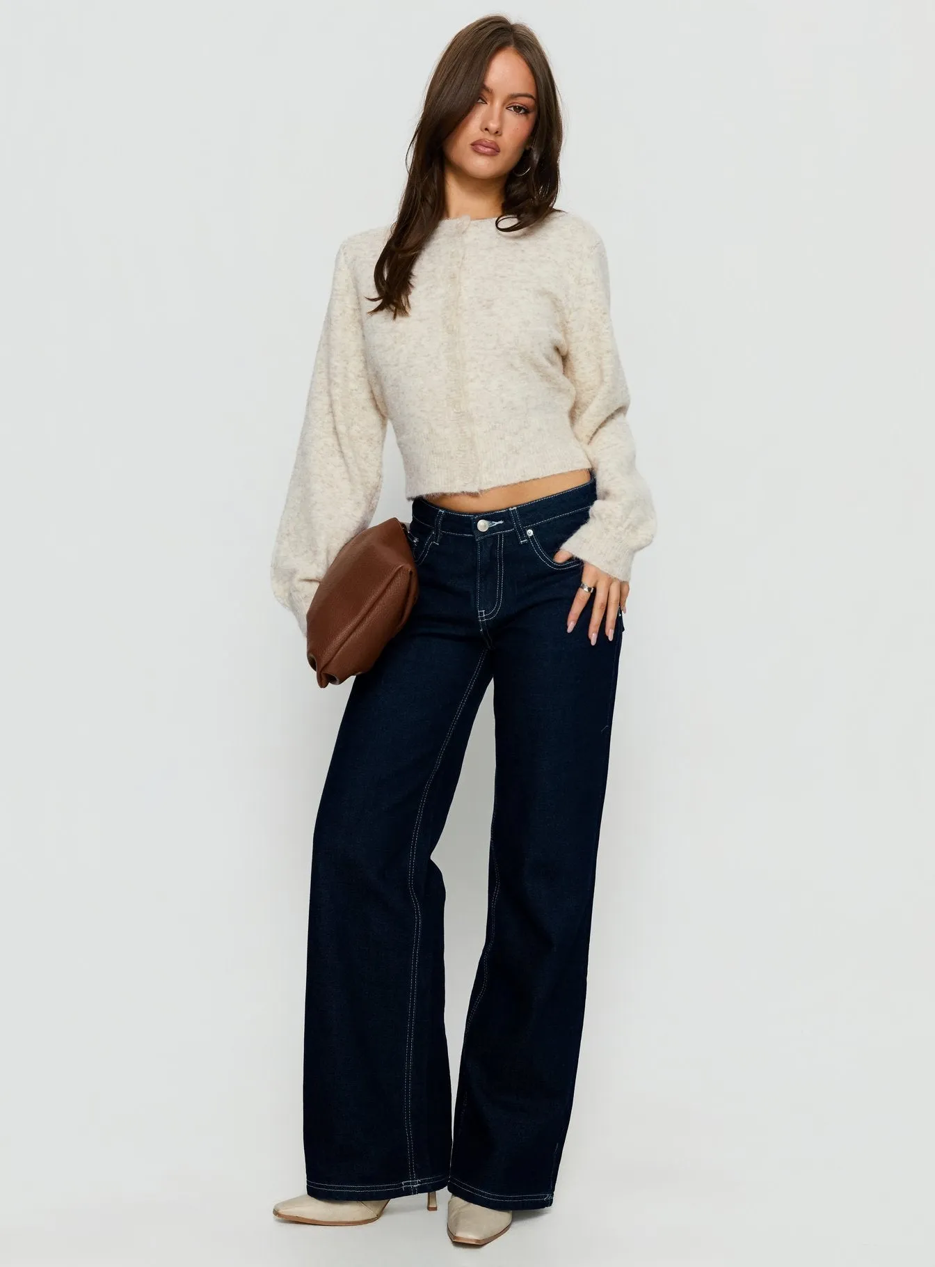 Dawsen Button Down Cardigan Cream sold by Princess Polly product image thumbnail 3