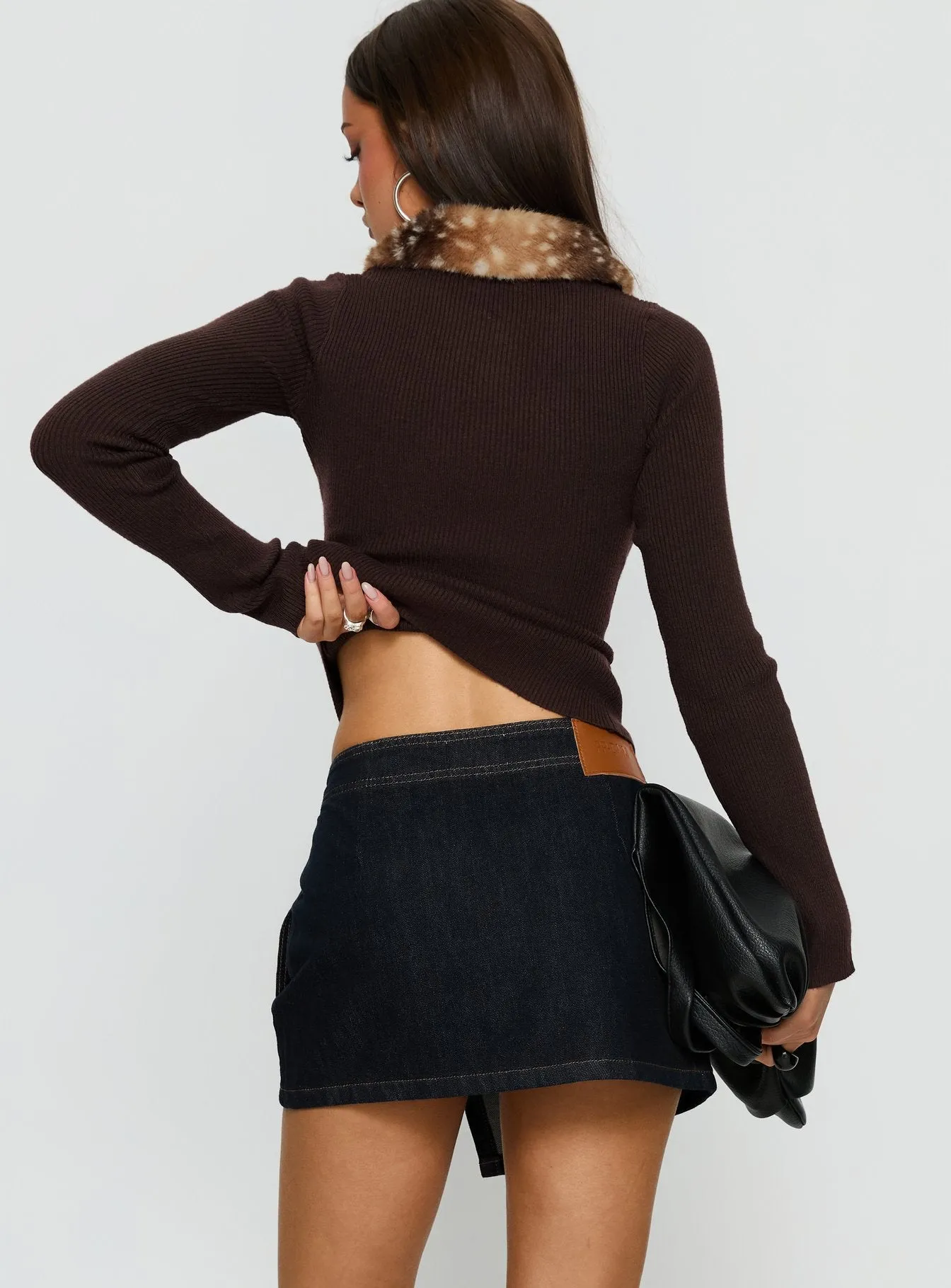 Elinora Wrap Mini Skirt Raw Denim sold by Princess Polly product image thumbnail 5
