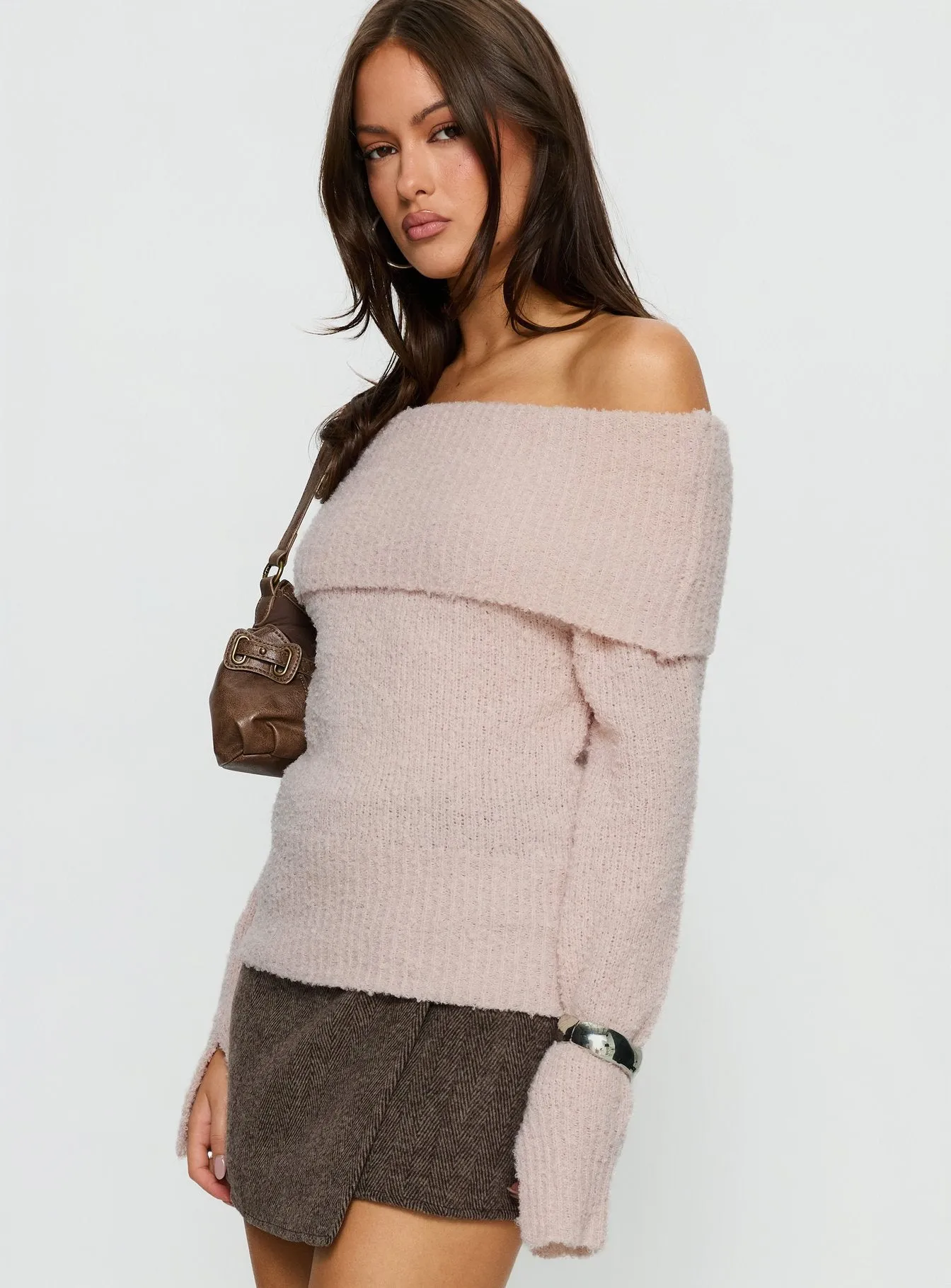 Adelyne Tweed Mini Skirt Brown sold by Princess Polly product image thumbnail 3