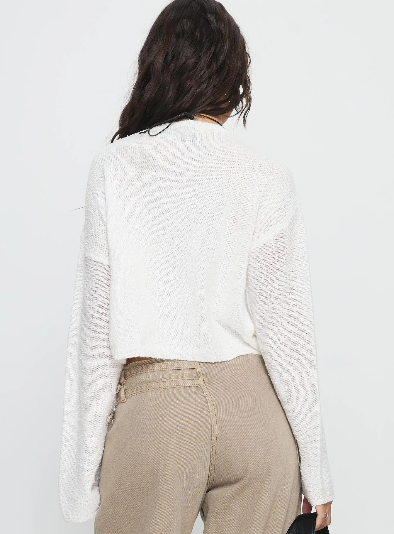 Riala Off Shoulder Knit Sweater White sold by Princess Polly product image thumbnail 5