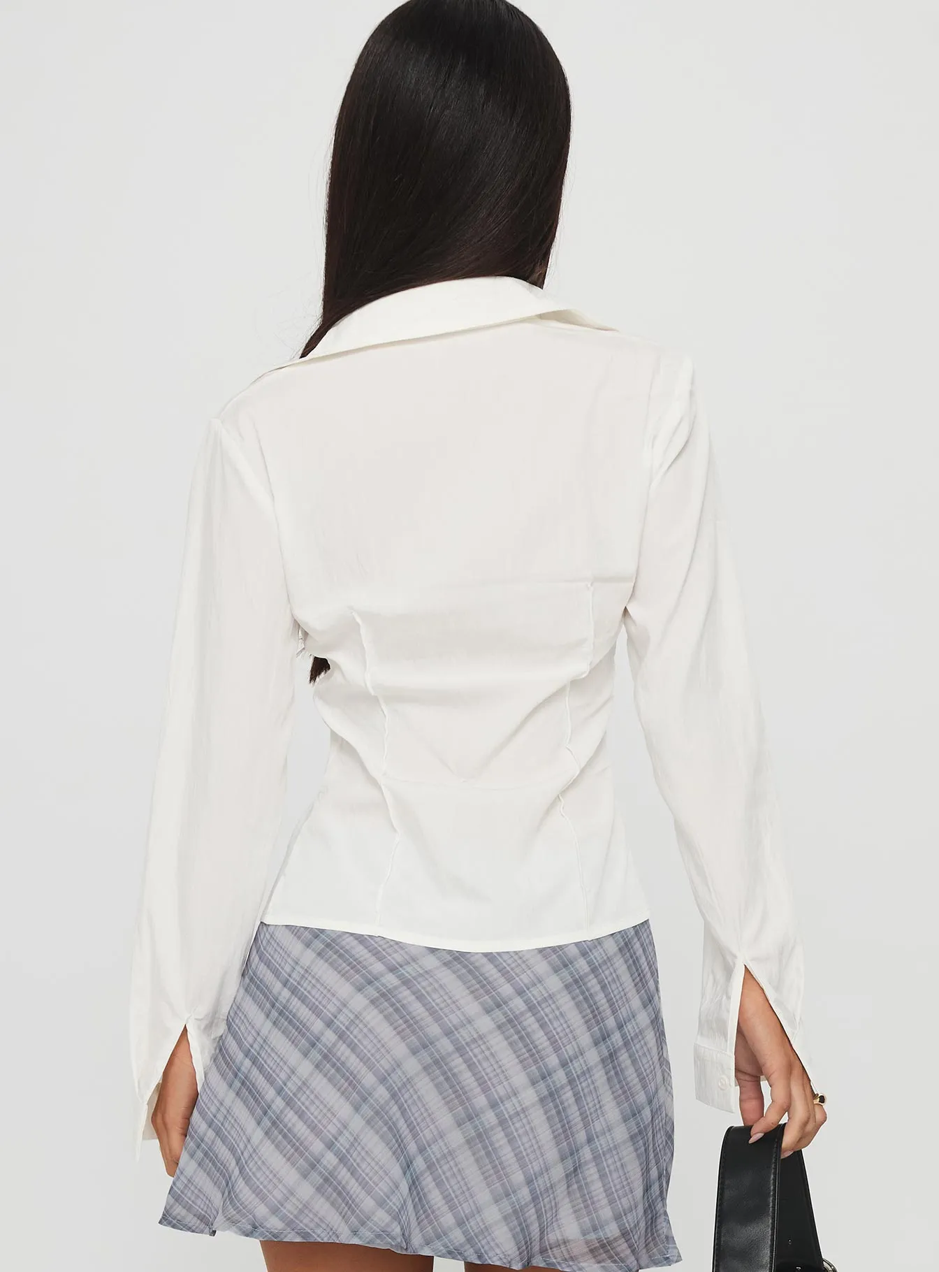 Compromise Long Sleeve Button Up Top White sold by Princess Polly product image thumbnail 5